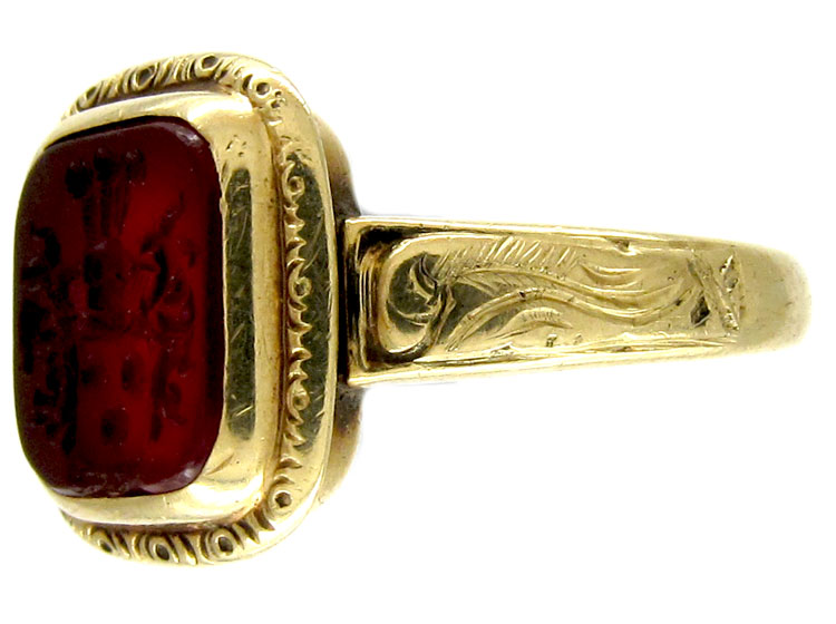 Early Victorian Engraved Carnelian Signet Ring - The Antique Jewellery ...