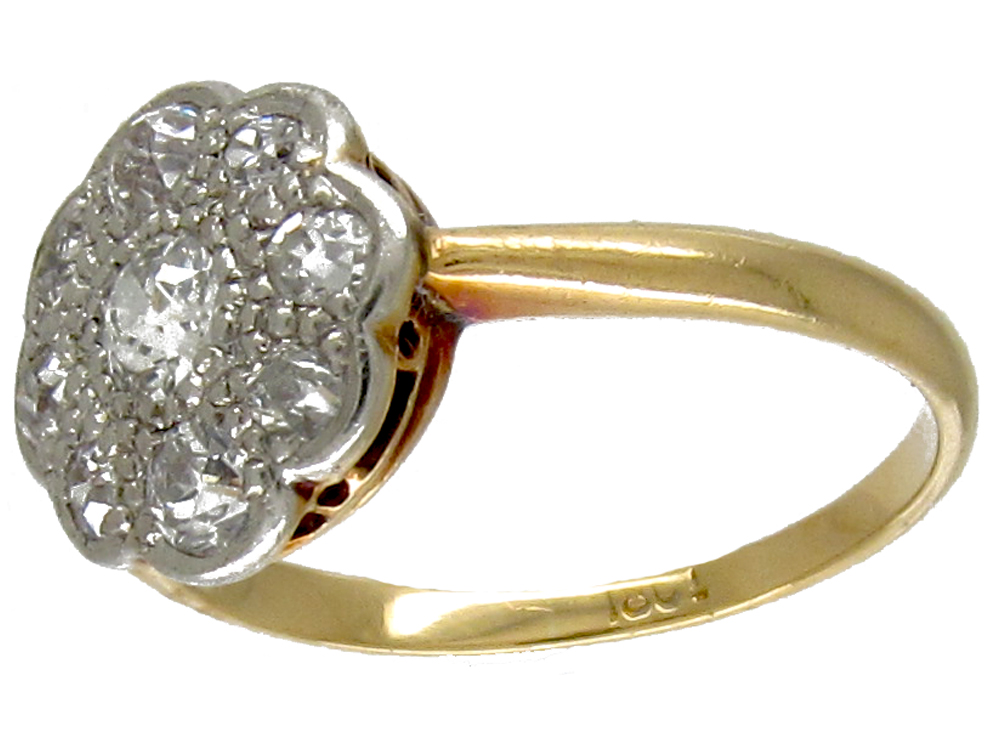 Edwardian Diamond Cluster Ring - The Antique Jewellery Company