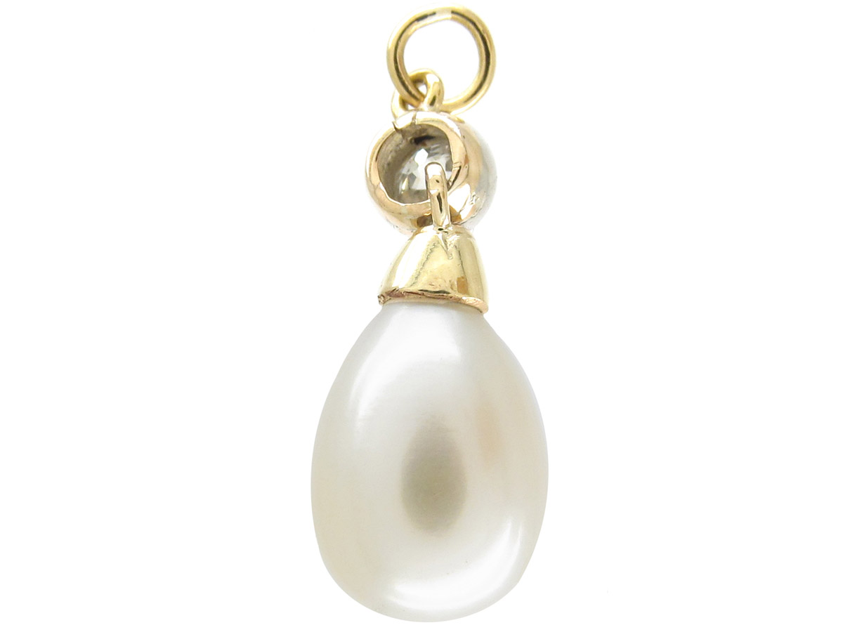 Pearl & Diamond Renaissance Style Pendant - The Antique Jewellery Company