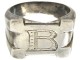 Silver "B" Ring - The Antique Jewellery Company