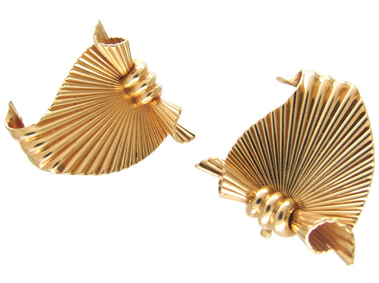 Cartier 14ct Gold Earrings by George Schuler - The Antique Jewellery ...