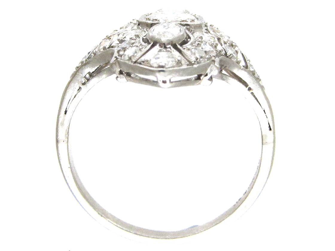 Art Deco Diamond Marquise Shaped Ring - The Antique Jewellery Company