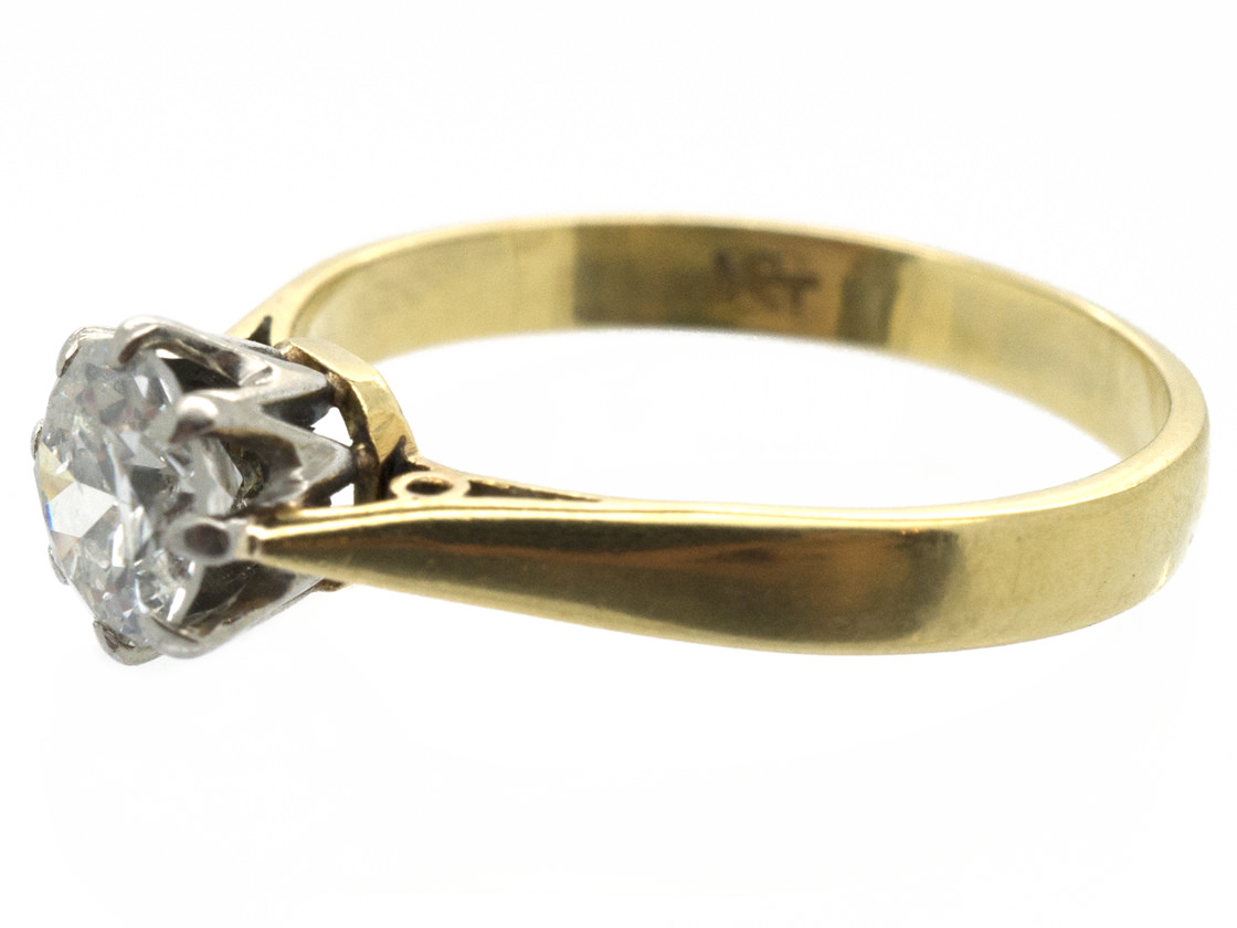 18ct Gold & Diamond Solitaire Ring - The Antique Jewellery Company