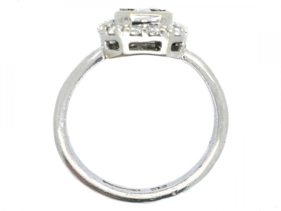 Platinum & Diamond Rectangular Ring - The Antique Jewellery Company