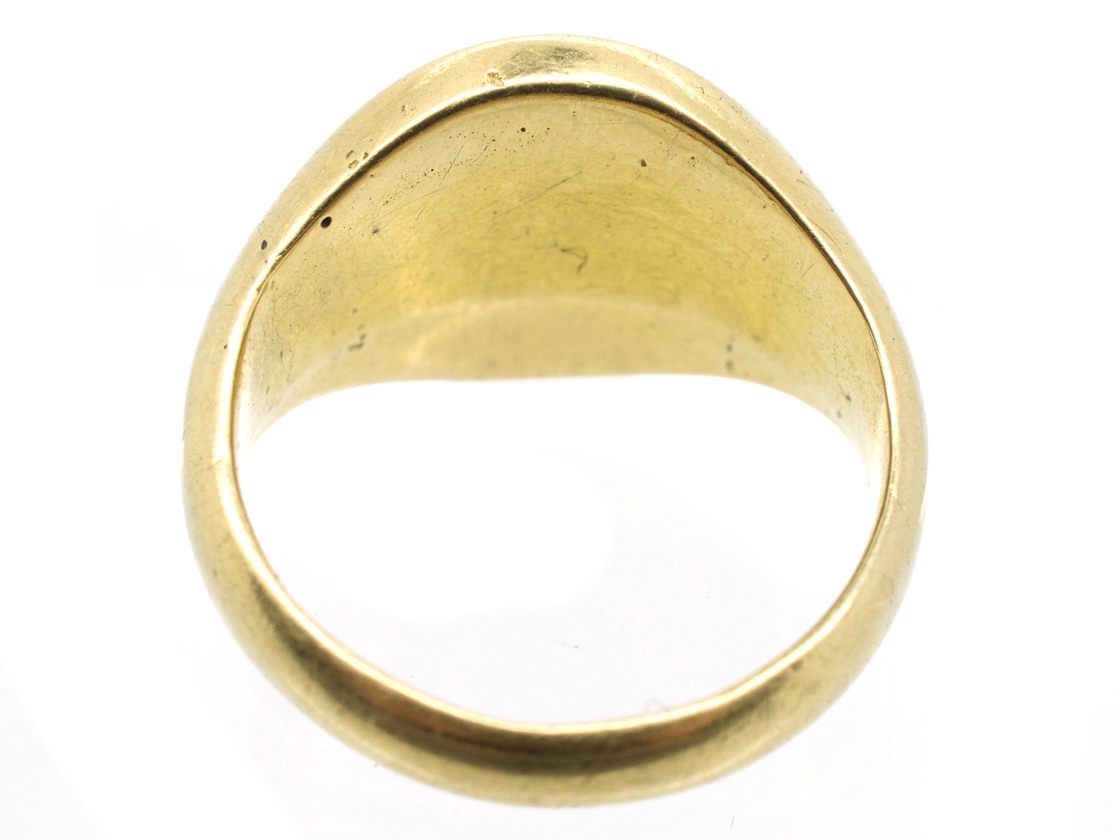 Victorian 18ct Gold Signet Ring with Lion's Head & Laurel Leaves ...