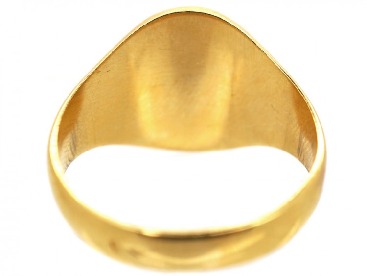 French 18ct Gold Signet Ring With Engraved Crest - The Antique ...