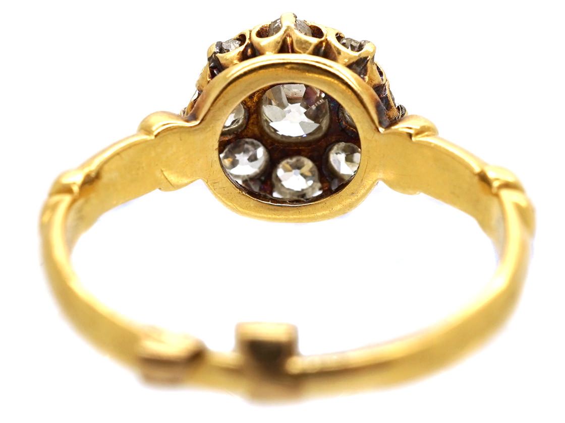 Edwardian 18ct Gold Diamond Cluster Ring - The Antique Jewellery Company
