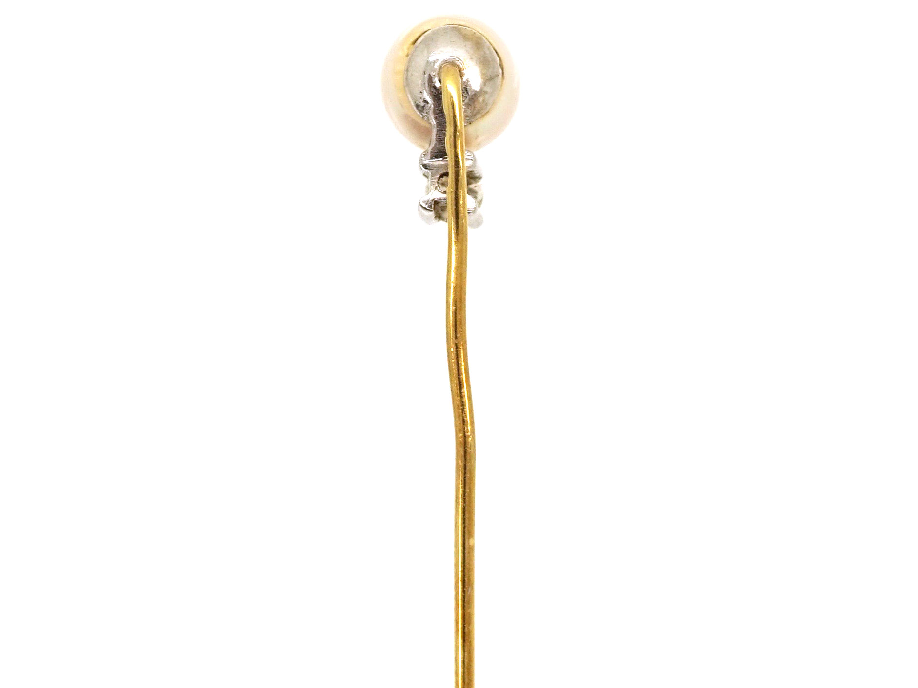 Pearl & Diamond Tie Pin - The Antique Jewellery Company