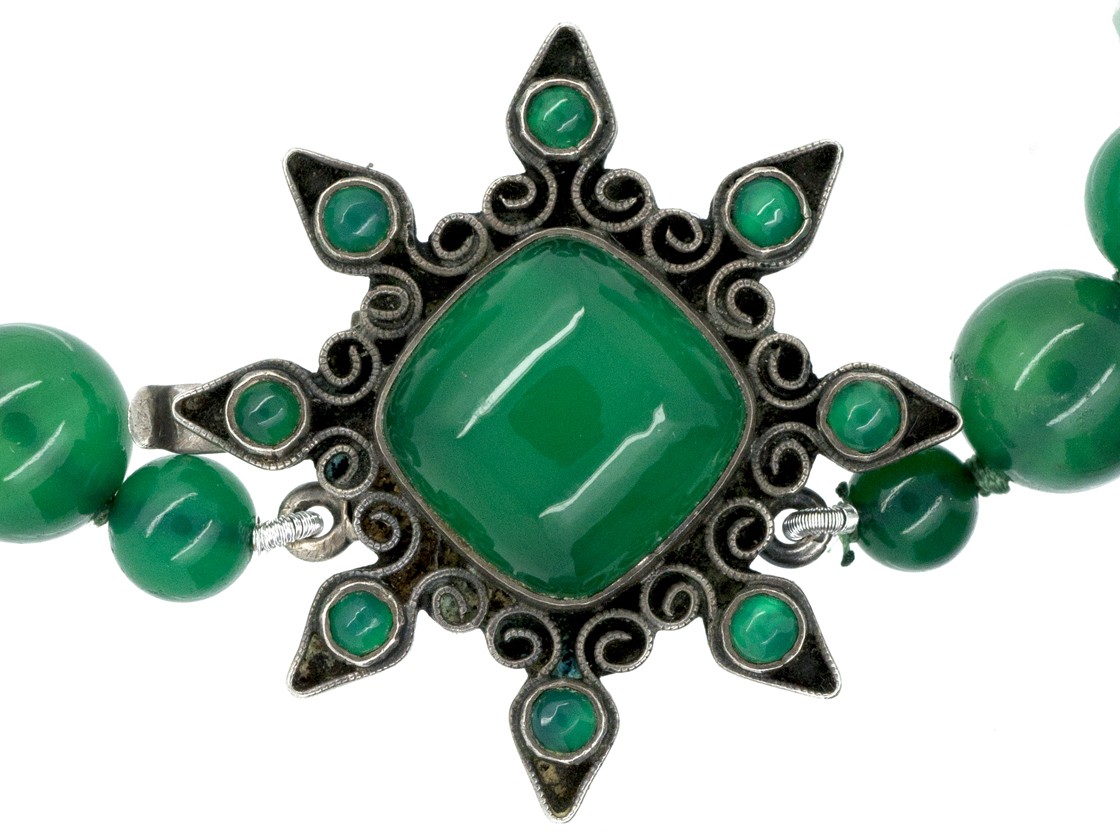 Green Chalcedony & Silver Necklace Attributed to Sybil Dunlop - The ...