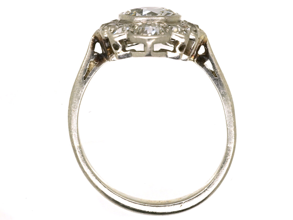 Art Deco Platinum & Diamond Oval Cluster Ring - The Antique Jewellery ...