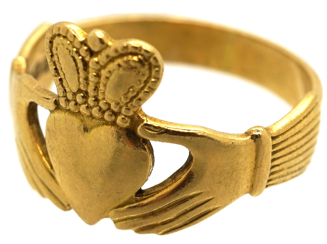 Irish 18ct Gold Claddagh Ring - The Antique Jewellery Company